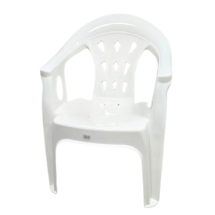 Plastic chair from Farmacias Savia, model AA2024-11-0190, with a simple design and sturdy plastic construction.