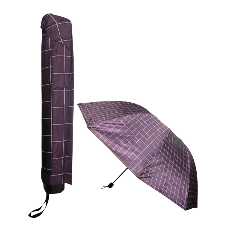 Compact travel umbrella by Farmacias Savia, small foldable umbrella with a sturdy handle, ideal for on-the-go protection.
