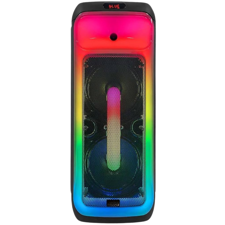 Portable 10.5-inch Bluetooth speaker model AA2023-10-226 by Farmacias Savia, showing a sleek black electronic device with controls.