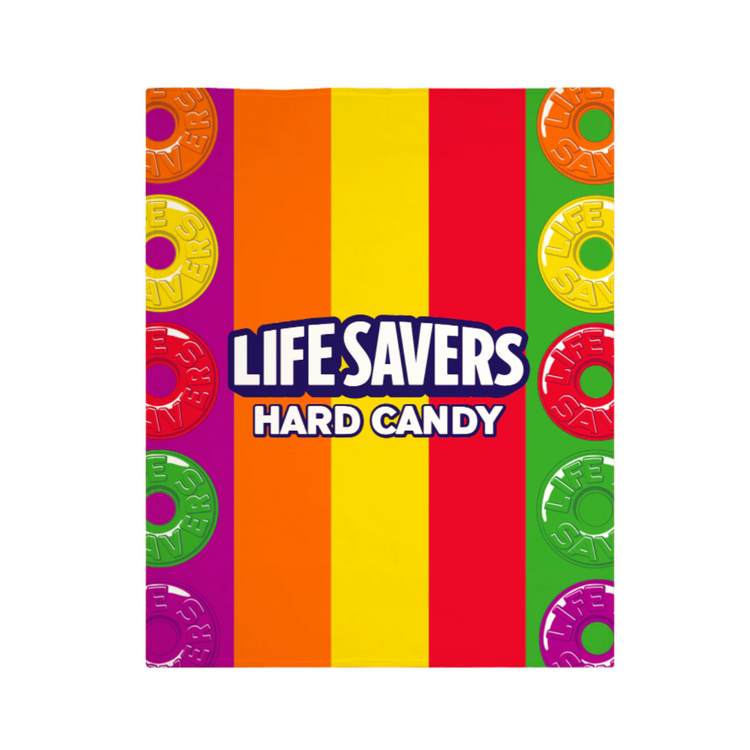 Soft fleece blanket featuring lifesavers design, ideal for pets, by Farmacias Savia. Warm and cozy for your furry friends.