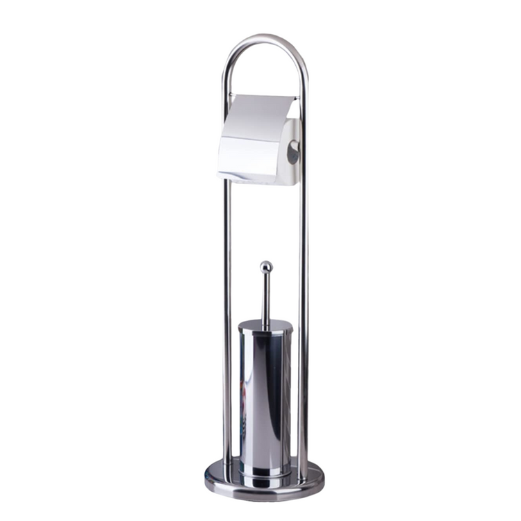 Farmacias Savia toilet paper rack with built-in storage, bathroom organizer with shelves and space for toilet paper rolls.
