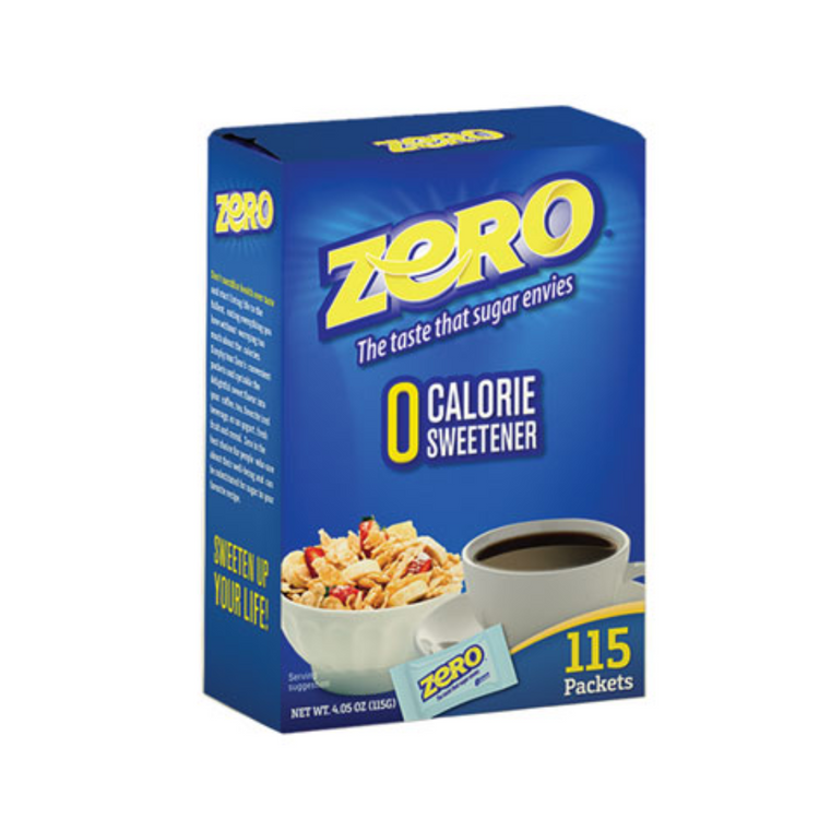 Box of Zero Endulzador 60 count by Farmacias Savia, containing sugar substitute packets on a white background.