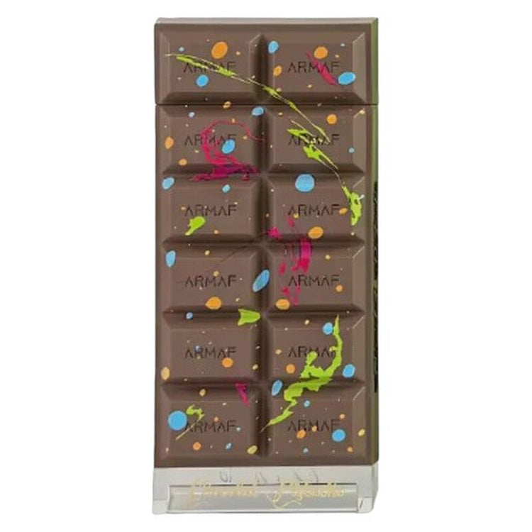 Armaf Dubai Delicacy Kunafa Chocolate Pistache Eau De Parfum spray in 70ml bottle, featuring a luxurious fragrance with chocolate and pistache notes.