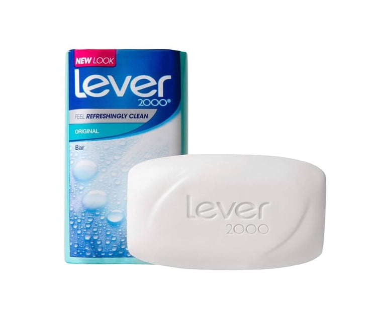 Six bars of Lever 2000 Original Clean soap in a pack, showing the classic packaging and soap bars from Farmacias Savia.