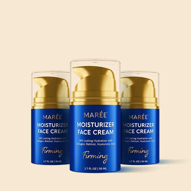 Maree Firming & Lifting Collagen Moisturizer in a sleek jar, designed to hydrate and tighten skin for a youthful appearance.