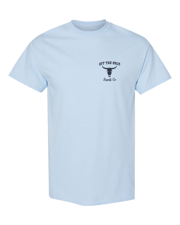 Dusty rose Never Give Up Tee by Off The Grid Surplus, featuring a casual cotton t-shirt with motivational text.