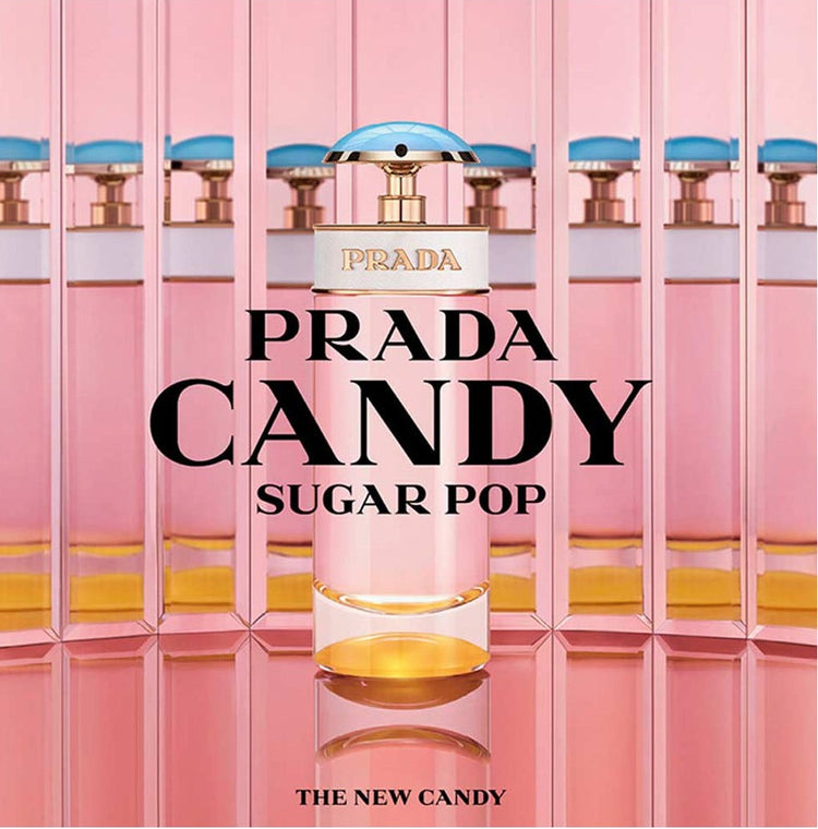 Prada Candy Sugar Pop Eau de Parfum for women in 2.7oz bottle, featuring a stylish perfume bottle with pink accents.