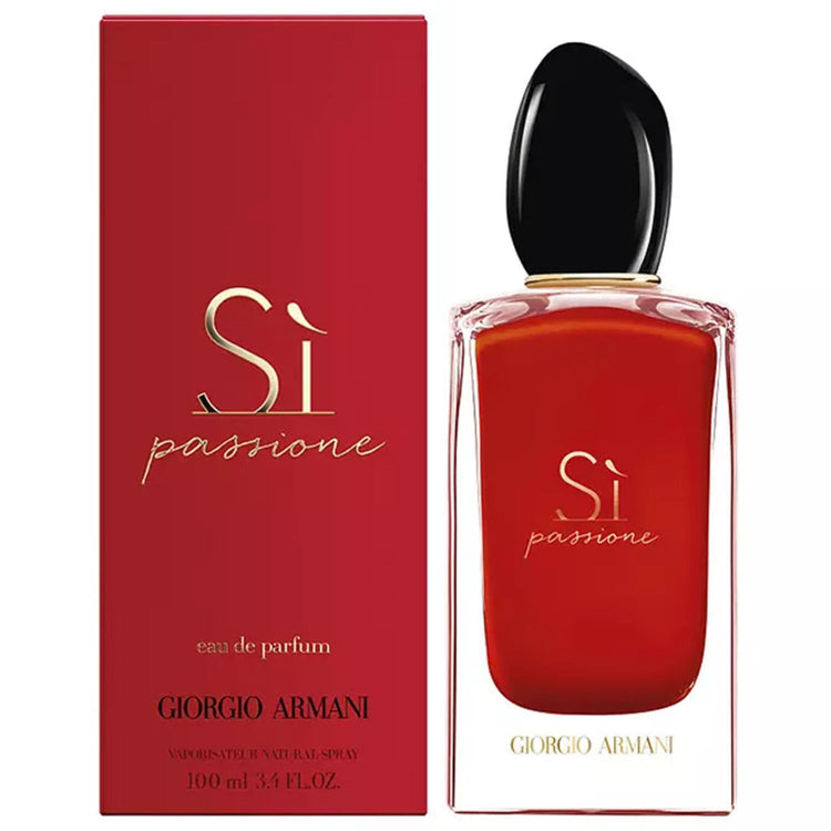 Giorgio Armani SI Passione Eau de Parfum for Women, 3.4oz bottle with elegant glass design