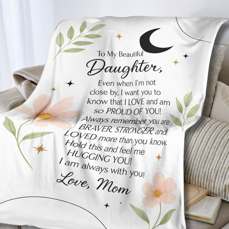 Fleece blanket for son from TEELUVS.COM, small 30x40 inch gift for daughter, cozy and soft with special message from mom