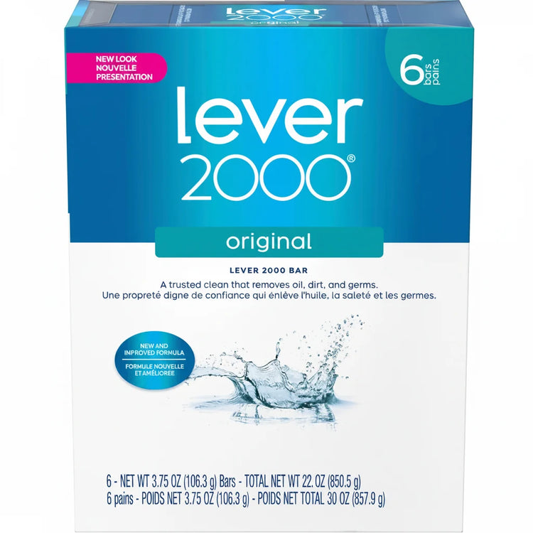 Farmacias Savia Lever 2000 Bar Soap Original Clean pack of 6 bars, showing the soap bars with packaging and branding.