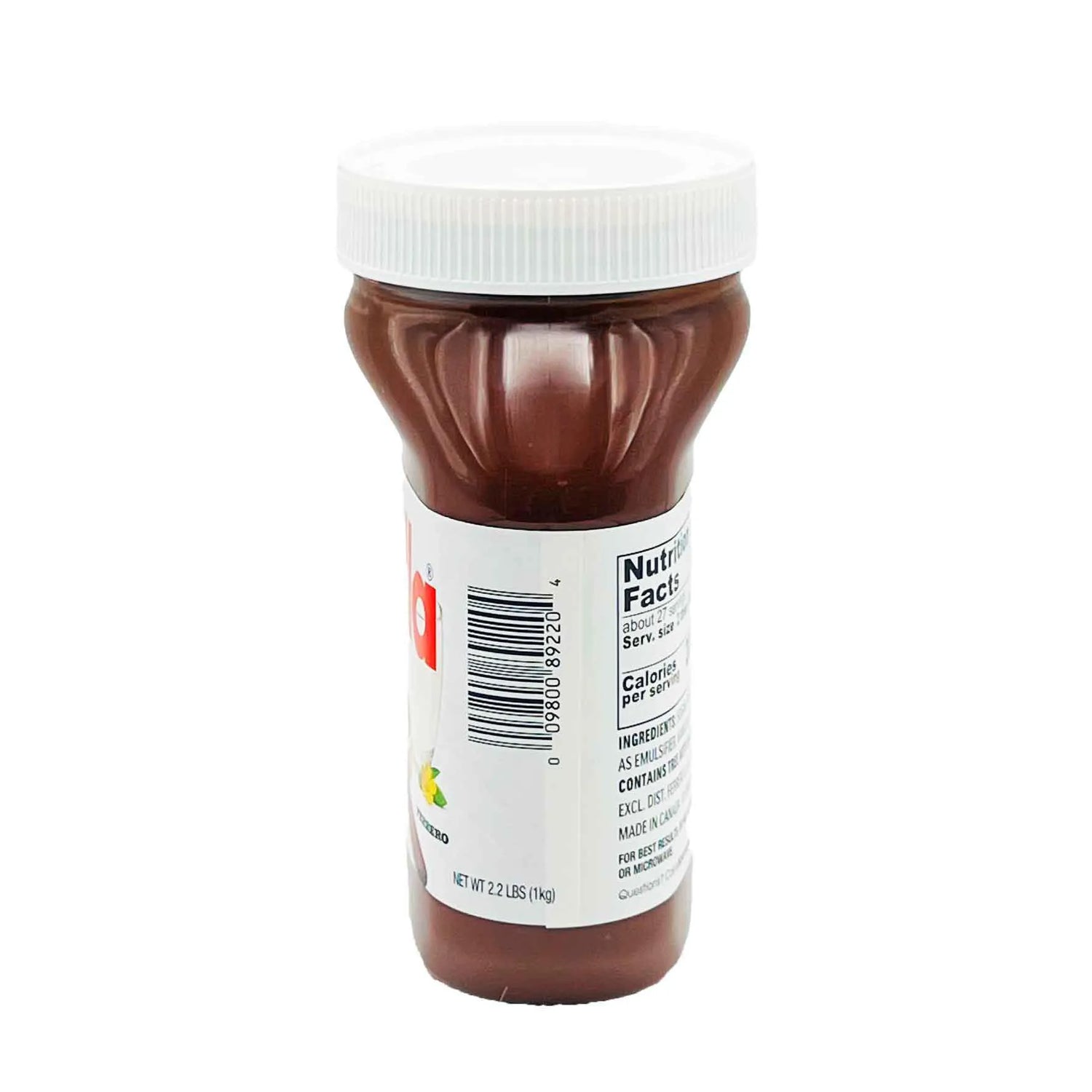 Creamy Nutella Original Hazelnut Spread with Cocoa in a 2.2 lb jar, showcasing the smooth, chocolate-hazelnut spread.
