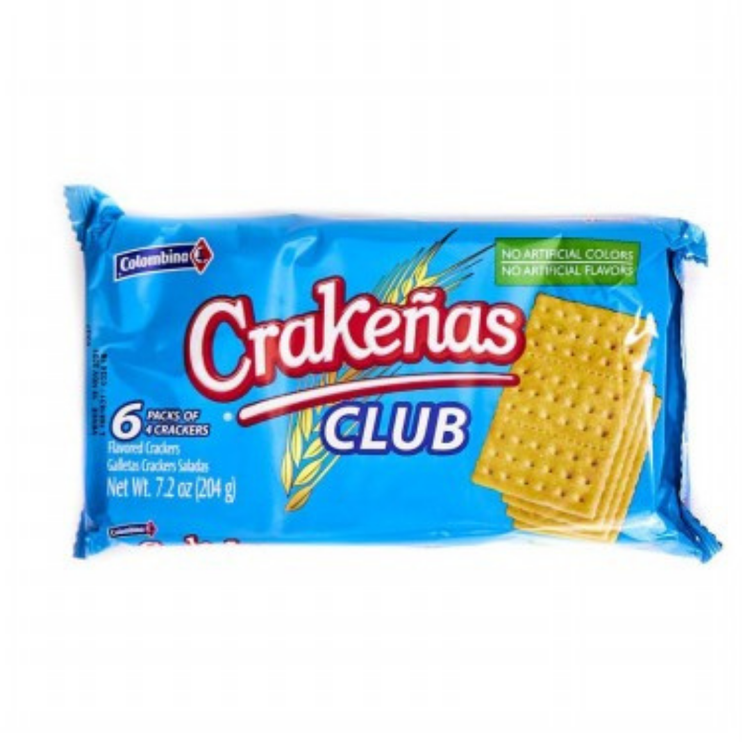 Farmacias Savia CraKenas Saltine Crackers Original 24-pack, blue packaging, crispy snack in a candy shop setting