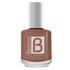 Bettina Brown nail polish bottle by Farmacias Savia with a close-up view of the product label and the brown nail polish inside.