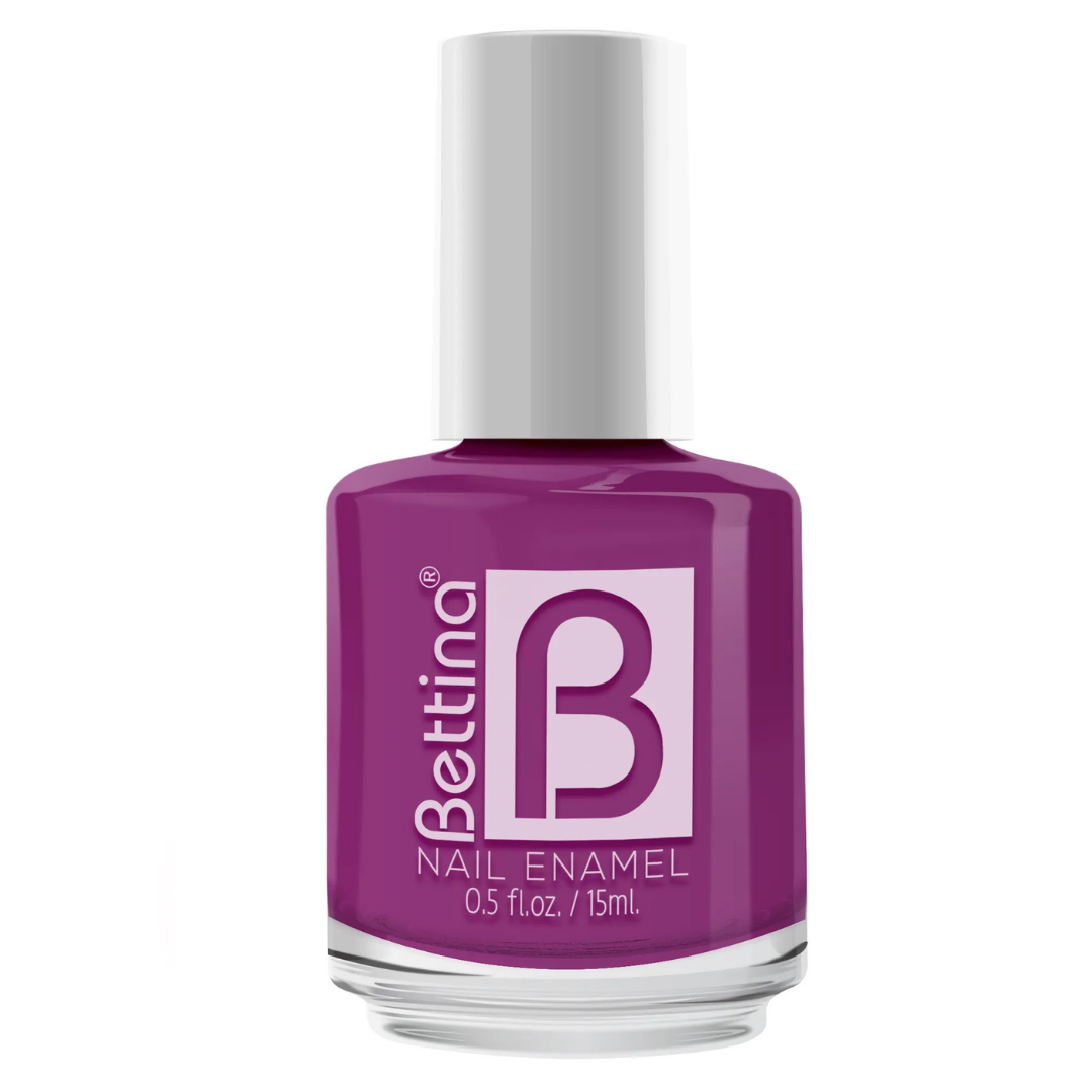 Purple nail polish bottle labeled Bettina by Farmacias Savia with a vibrant purple color swatch on the cap.