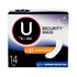 U by Kotex Security Maxi Pads Overnight pack with 14 overnight toallas, designed for reliable protection during sleep
