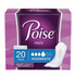 Box of POISE Pads 20 count, a trusted brand of absorbent feminine hygiene products, with individually wrapped pads visible.