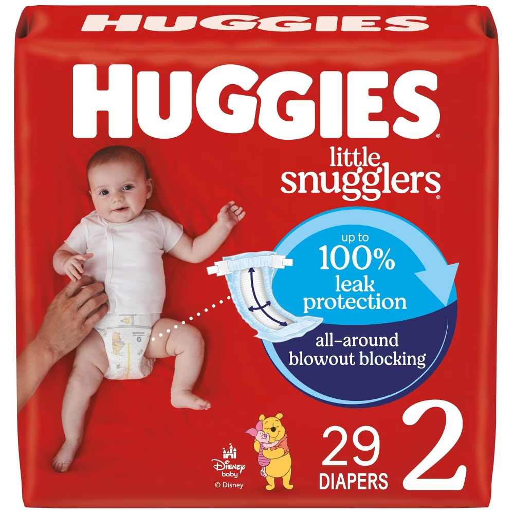 Huggies Little Snugglers baby diapers and wipes pack from Farmacias Savia, featuring soft, absorbent diaper and gentle wipes for infants.