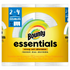 Farmacias Savia Bounty Essentials Select A Size paper towels on two double rolls, featuring absorbent, durable cleaning paper.