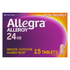 Allegra Allergy 24HR tablets by Farmacias Savia, fexofenadine 180mg, 15-count blister pack, medication for allergy relief