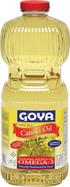 Bottle of Goya 100% pure canola oil for cooking, frying, and baking, shown in a 16 fl oz container with a clear label.