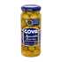 Jar of Goya Manzanilla stuffed olives with pimiento, 6.75 oz, showing olives filled with red peppers in a clear glass jar.