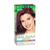 Clairol Balsam Color Variety kit with burgundy and other shades, featuring hair dye bottles on a white background.