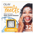 Olay Cleansing Melts Vitamin C Daily Facial Cleanser 32 count, creamy textured bottle with orange accents and clear label.