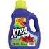XTRA Summer Fiesta liquid laundry detergent bottle in 57.6oz size, bright packaging, used for cleaning clothes effectively.