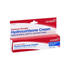 Leader Hydrocortisone 1% maximum strength cream for allergy relief in a 1 oz tube, ideal for soothing skin irritation.