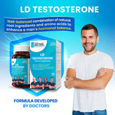 Latin Doctor TESTOSTERONE supplement bottle by Farmacias Savia, 60-count LD testosterone health product.