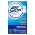 Alka-Seltzer Original effervescent tablets in a 12-count package, used for relief of indigestion and upset stomach.