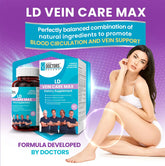 Latin Doctor VEIN CARE MAX 60CT supplement bottle from Farmacias Savia with cap and label visible.