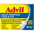 Farmacias Savia Advil multi-symptom cold and flu coated tablets in a blister pack with 10 tablets, used for relief of cold and flu symptoms.