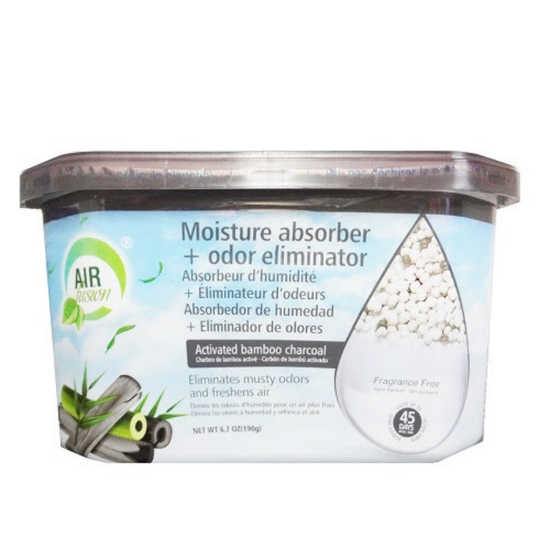 Farmacias Savia Air Fusion moisture absorber and odor eliminator with activated bamboo charcoal, 6.7oz for home moisture control.