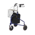 Blue Medline 3-wheel rollator walker with basket and tray, designed for mobility assistance and convenience.