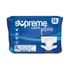 Farmacias Savia Supreme Care Plus X-Large Heavy Incontinence Diapers, 14-count pack showing the product packaging and label.