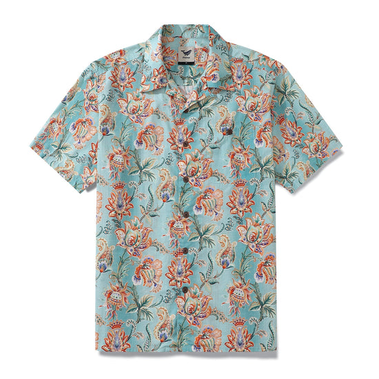 Hawaiian Shirt For Men Tree of Life By Brooklyn Bees Design Studio Shirt Camp Collar 100% Cotton