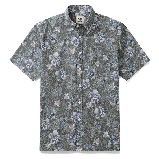 Hawaiian Shirts For Men 1920s Vintage Cotton Misty Garden Short Sleeve Aloha Shirt