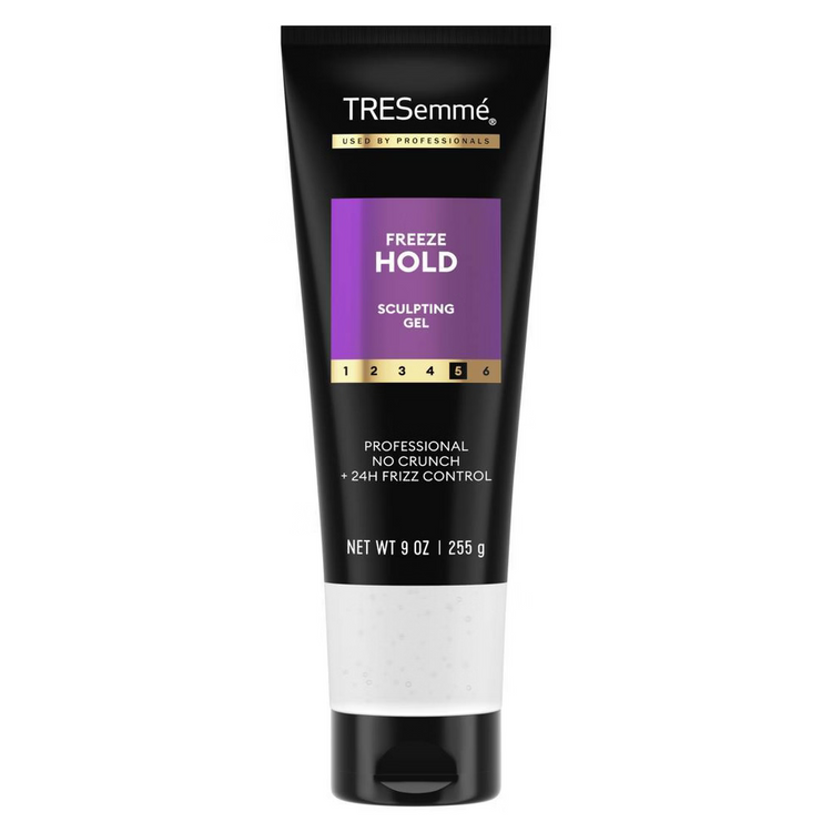 TRESemmé TRES Two Mega Firm Control Hair Gel in a 9 oz bottle, providing strong hold for styled hair.