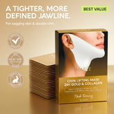 Pack of 20 Maree 24K Gold V-Line Lifting Masks showing gold foil masks designed for facial contour lifting.