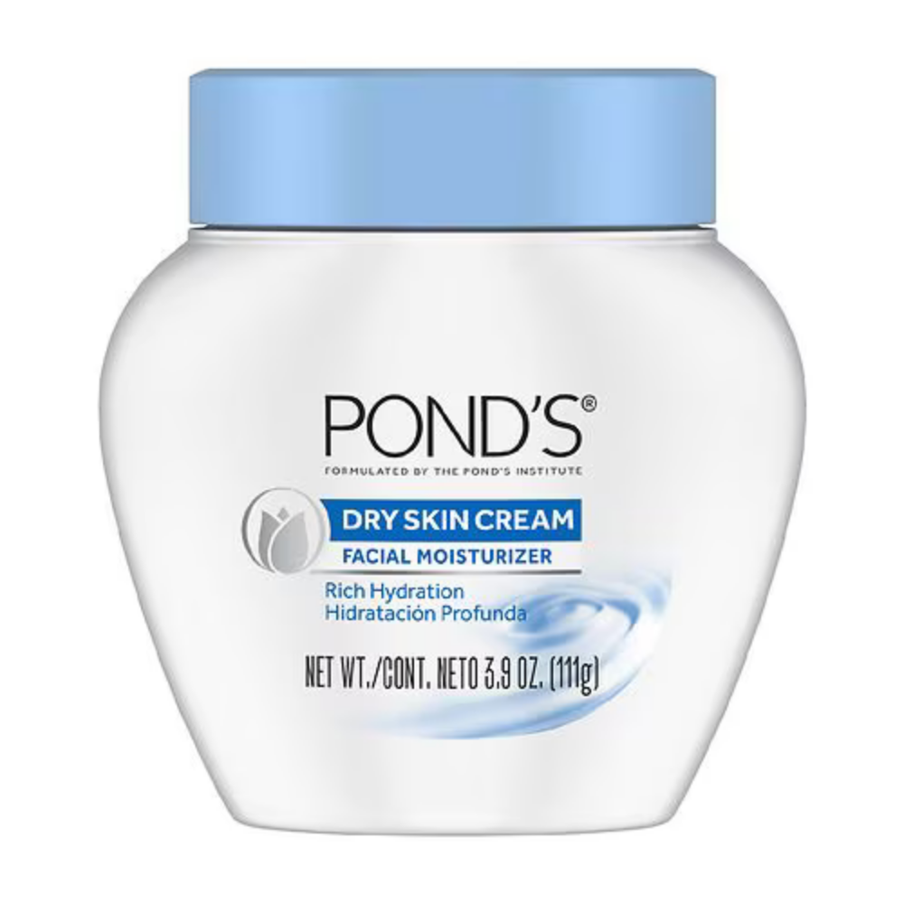 Pond’s Dry Skin Cream by Farmacias Savia, rich hydrating facial moisturizer in a 3.9oz jar, designed for dry and sensitive skin.