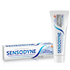Sensodyne Extra Whitening Fluoride toothpaste in 4 oz tube, designed for sensitive teeth and maximum whitening.