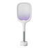Rechargeable electric fly swatter racket with bug zapper function from Farmacias Savia, showing the handheld device with grid surface.