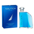 Nautica Blue Eau de Toilette for Men perfume bottle, 3.4oz, with sleek blue design and Nautica branding.