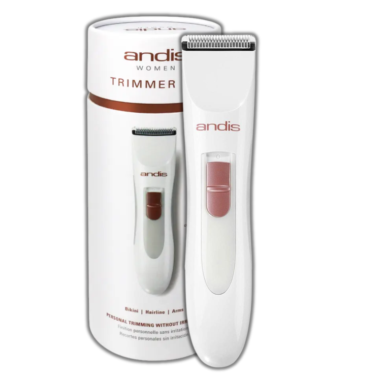 Andis Women’s Personal Trimmer Kit with six grooming tools, including trimmers and attachments, for personal grooming and facial hair removal.