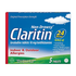 Box of Claritin Allergy Relief Tablets by Farmacias Savia, showing five tablets inside a white and orange packaging.