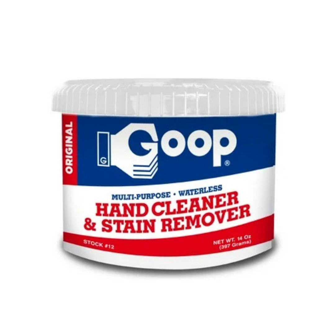 Farmacias Savia Goop multi-purpose hand cleaner in a 14oz bottle, suitable for cleaning hands and various surfaces.