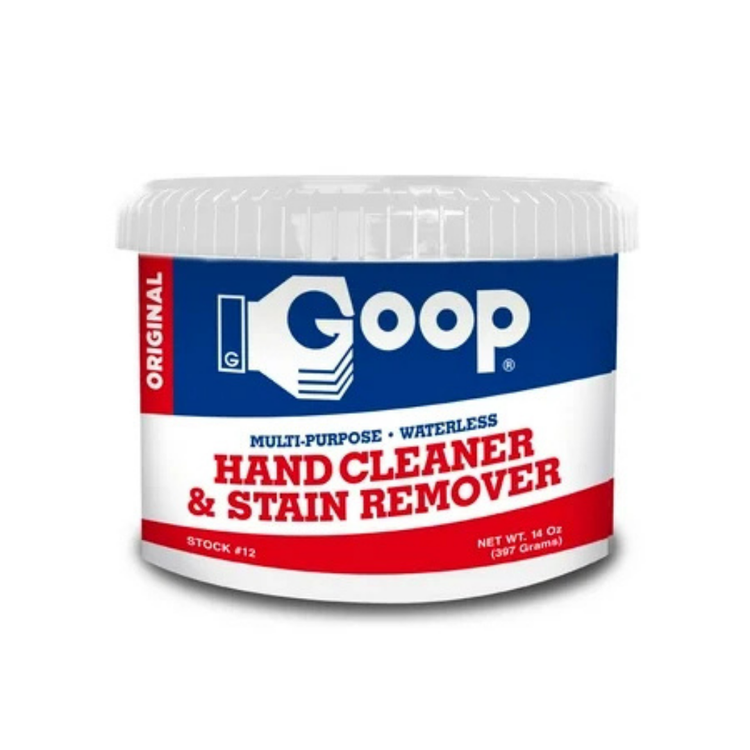Farmacias Savia Goop multi-purpose hand cleaner in a 14oz bottle, suitable for cleaning hands and various surfaces.