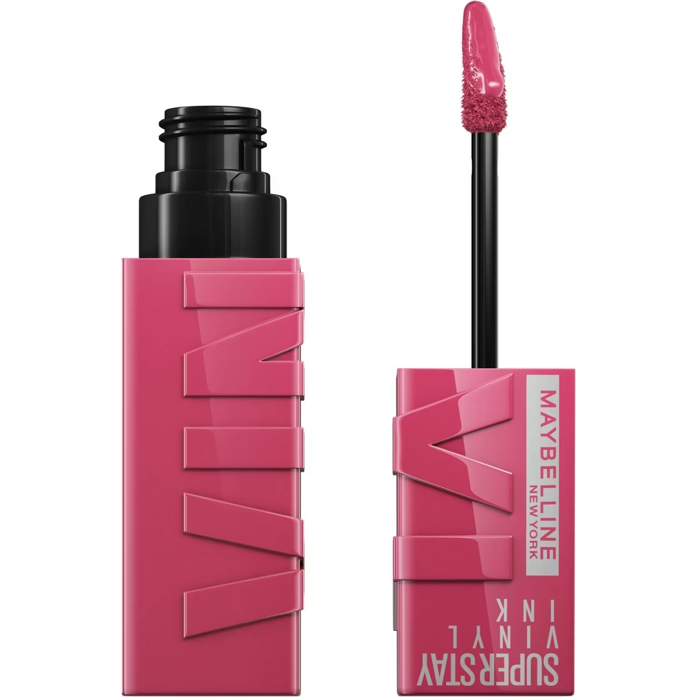 Maybelline Super Stay Vinyl Ink liquid lipstick in shade 20 Coy, featuring a sleek applicator and vibrant color finish.