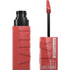 Maybelline Super Stay Vinyl Ink liquid lipstick in shade 15 Peachy, featuring a glossy finish and smooth application.
